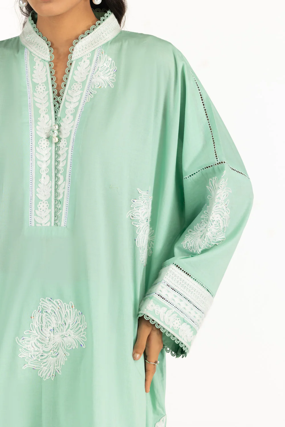 Cambric Embroidered Co-Ord Set - Image 2