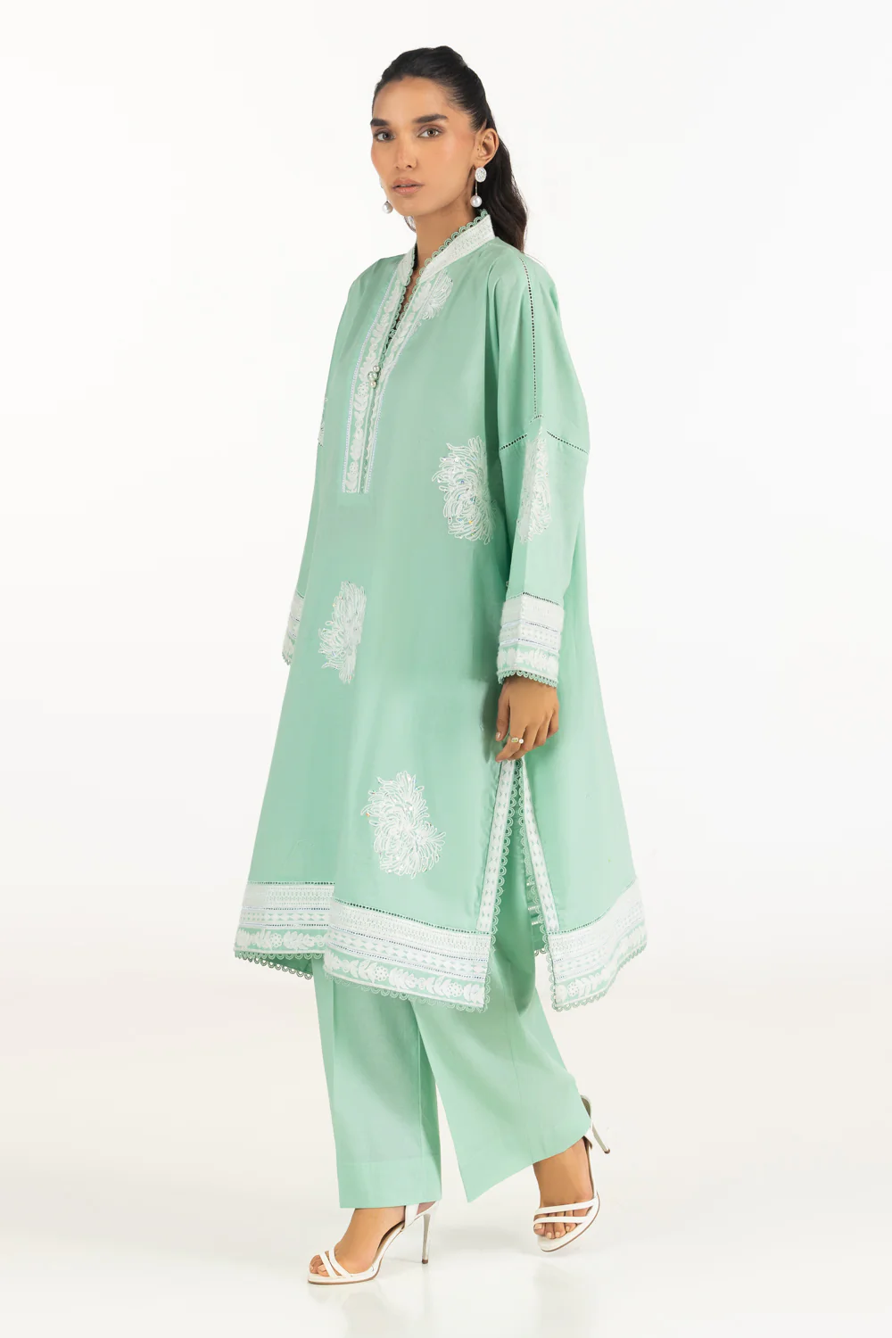 Cambric Embroidered Co-Ord Set - Image 4