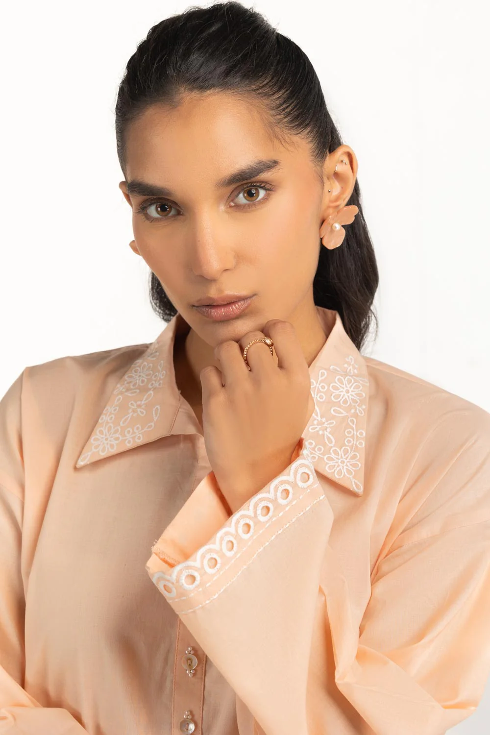 Cambric Embroidered Co-Ord Set - Image 2