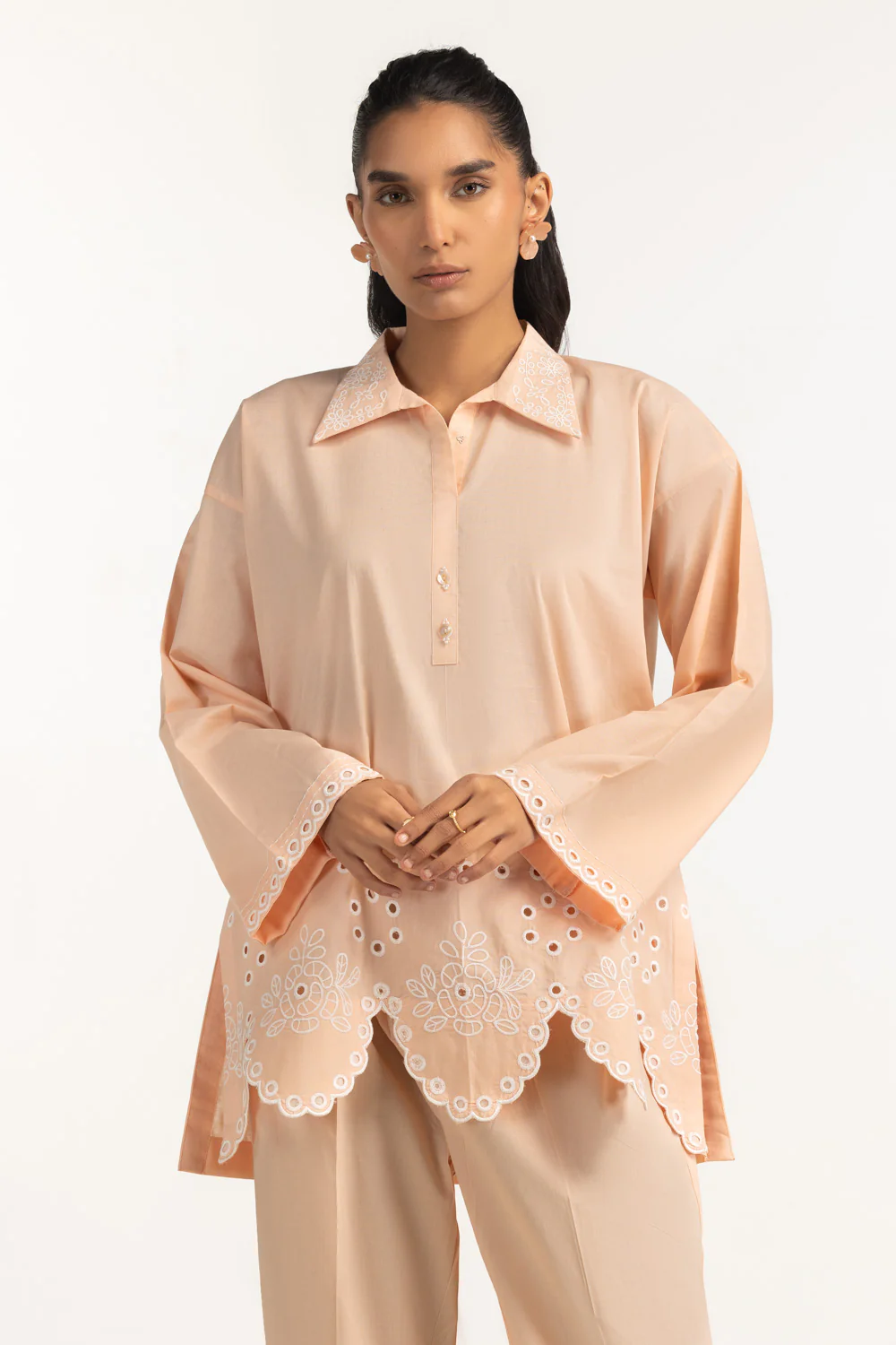 Cambric Embroidered Co-Ord Set - Image 3