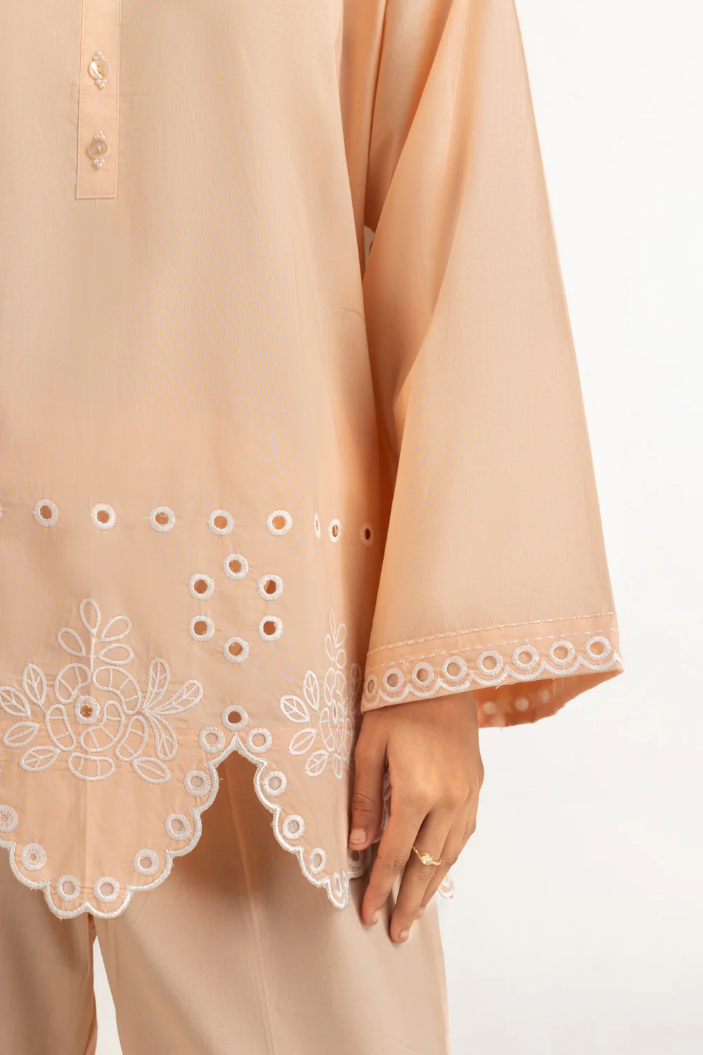Cambric Embroidered Co-Ord Set - Image 4