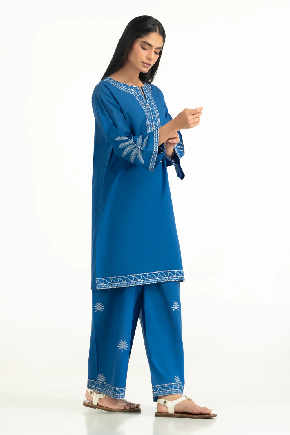 Cambric Embroidered Co-Ord Set - Image 4