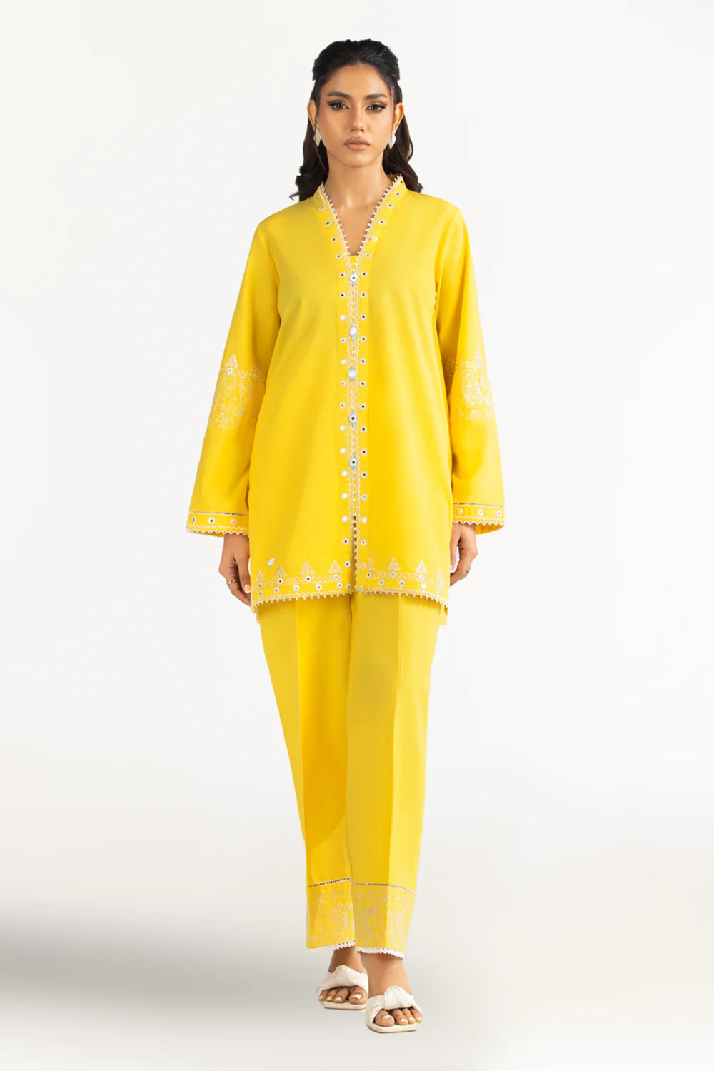 Cambric Embroidered Co-Ord Set - Image 7