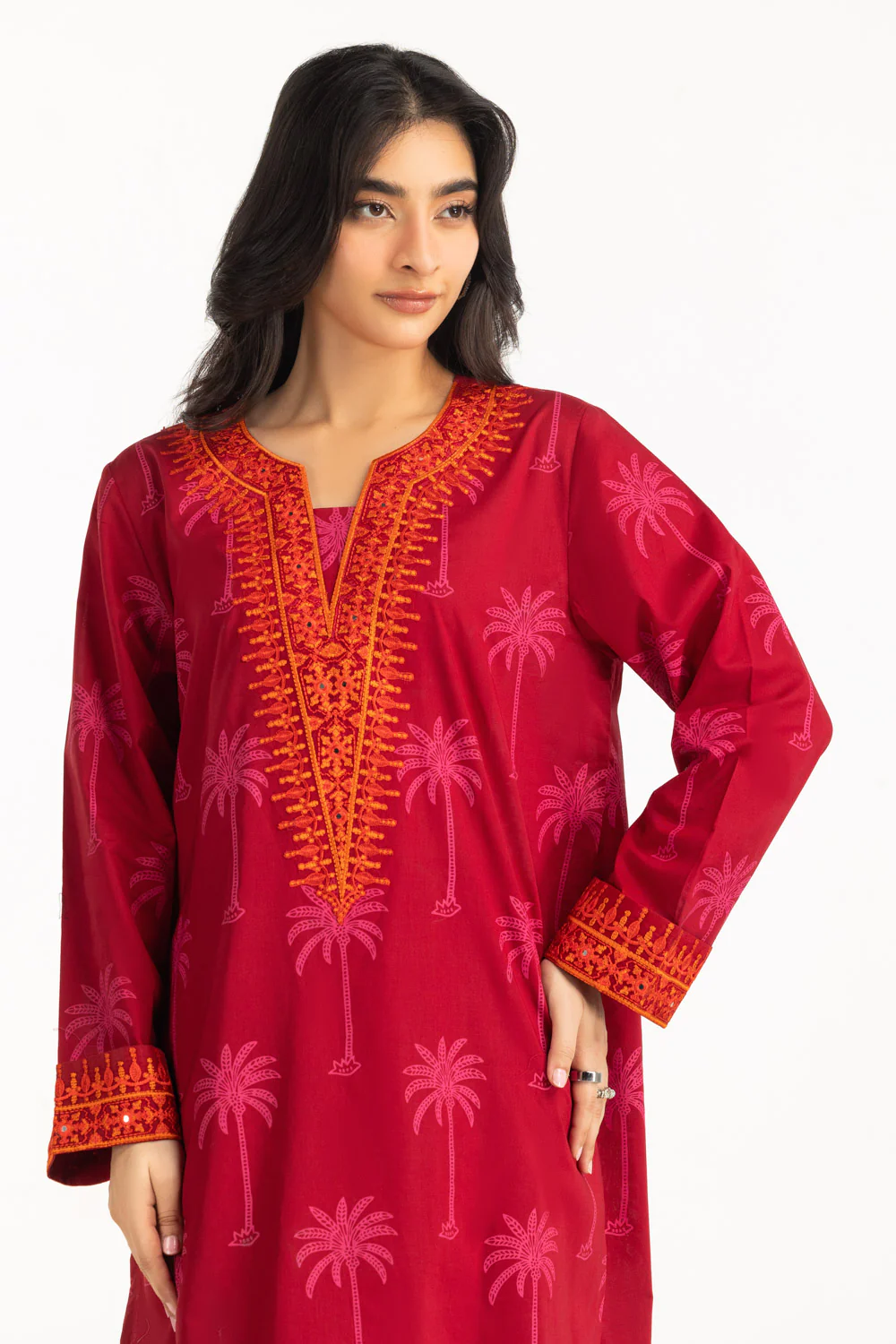 Cambric Embroidered Co-Ord Set - Image 4