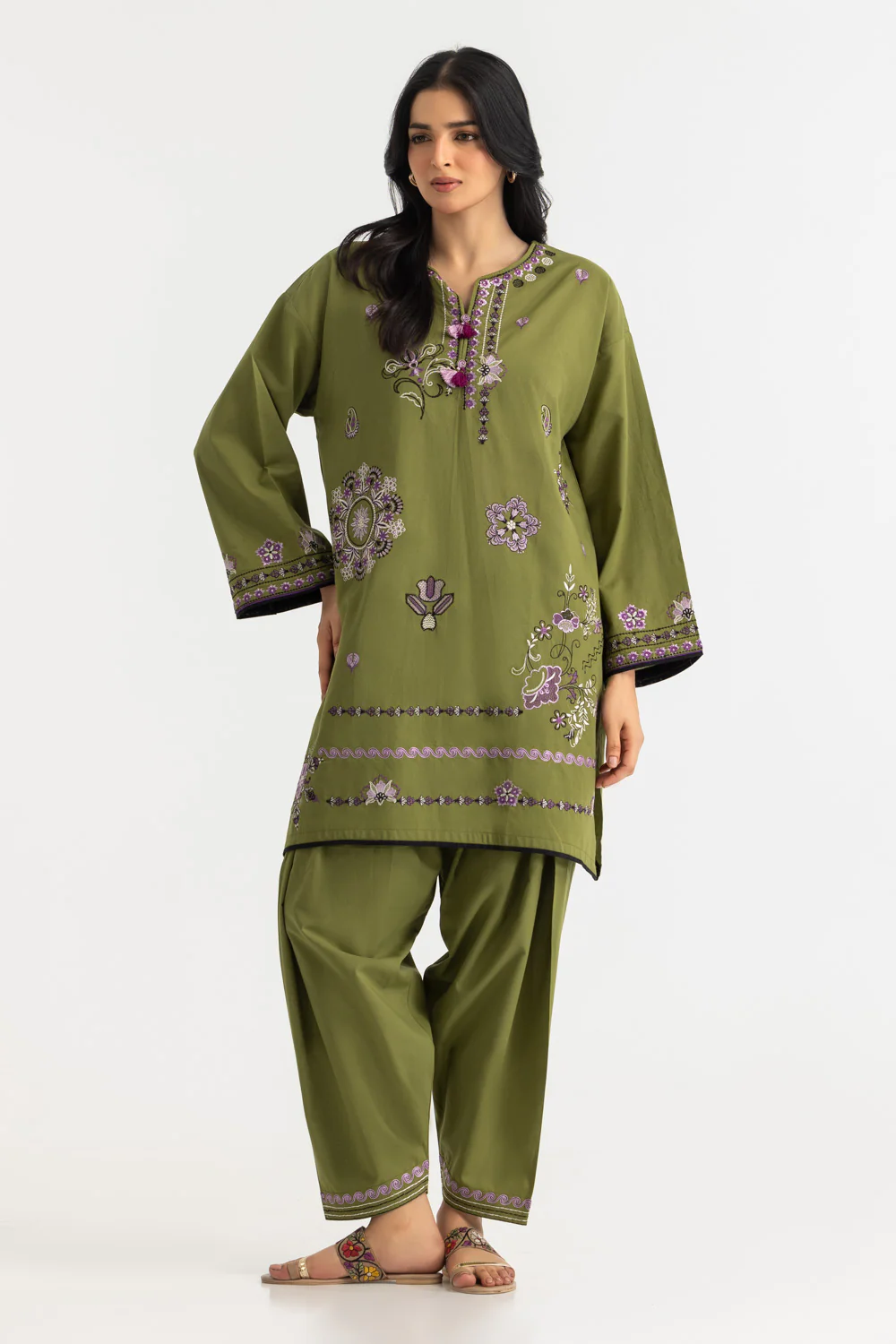 Cambric Embroidered Co-Ord Set - Image 3