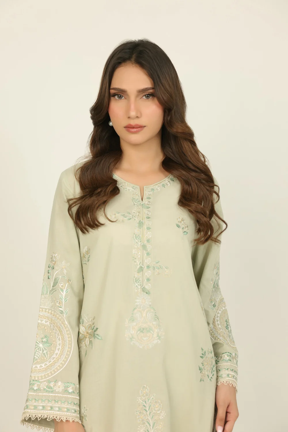 Cambric Embroidered Co-Ord Set - Image 2