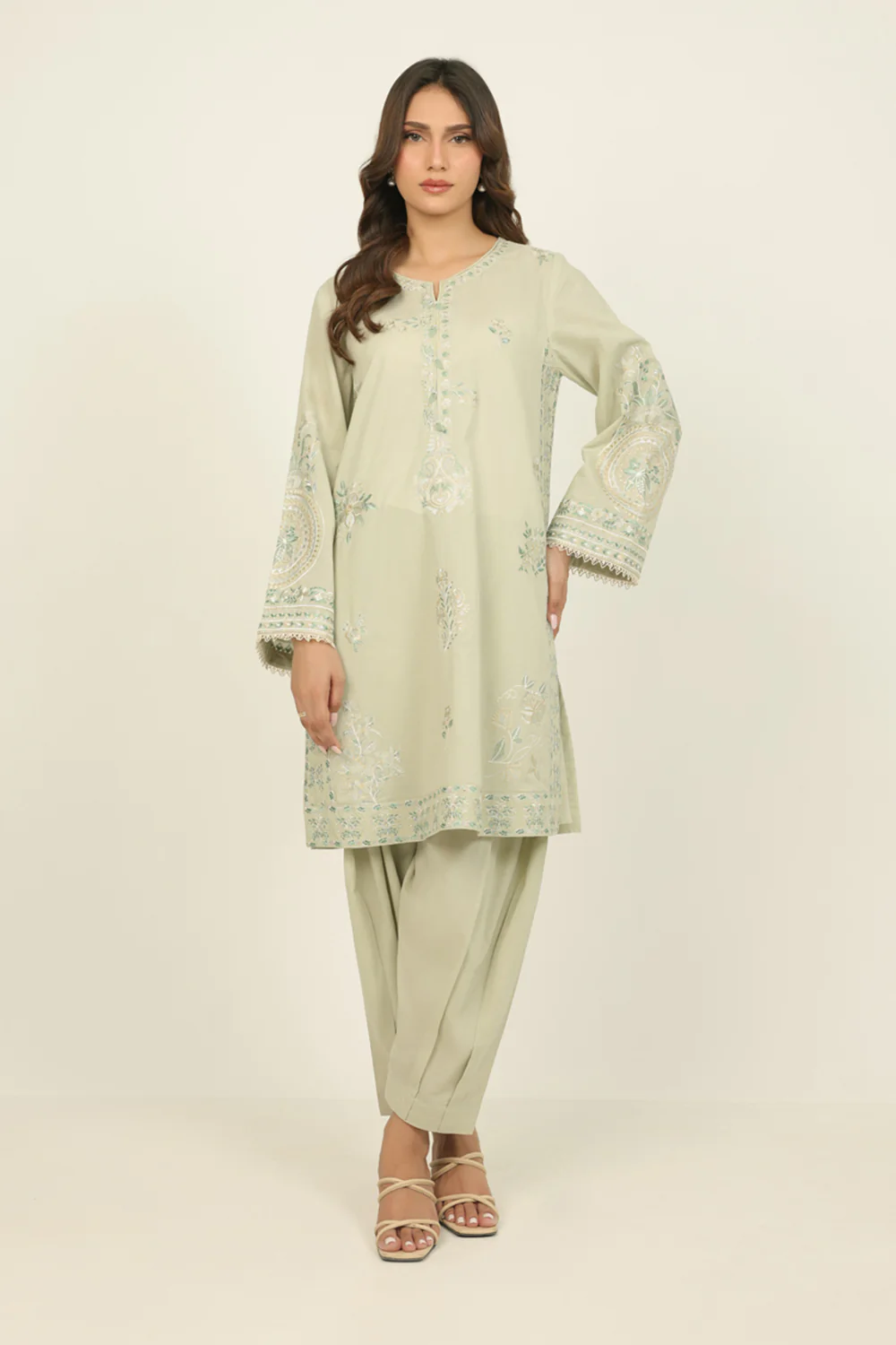 Cambric Embroidered Co-Ord Set - Image 3