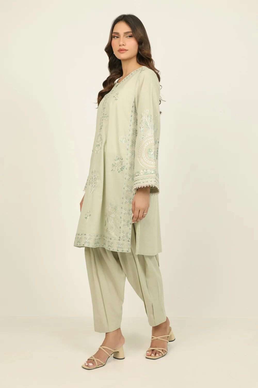 Cambric Embroidered Co-Ord Set - Image 5