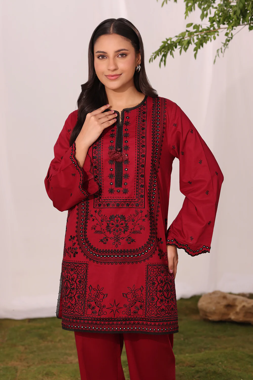 Cambric Embroidered Co-Ord Set - Image 3