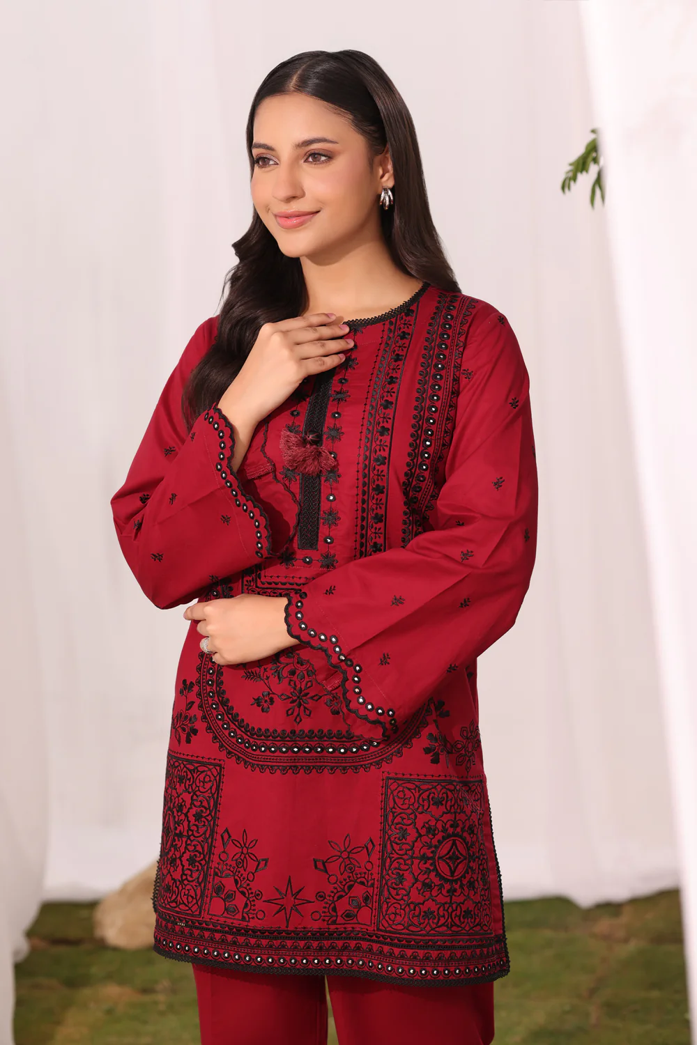 Cambric Embroidered Co-Ord Set - Image 5