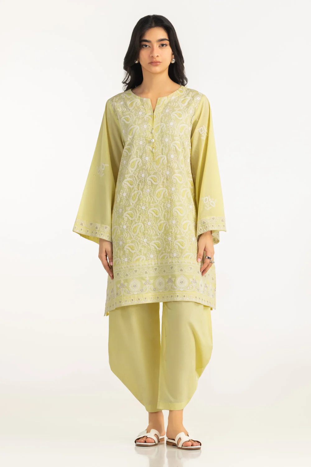 Cambric Embroidered Co-Ord Set