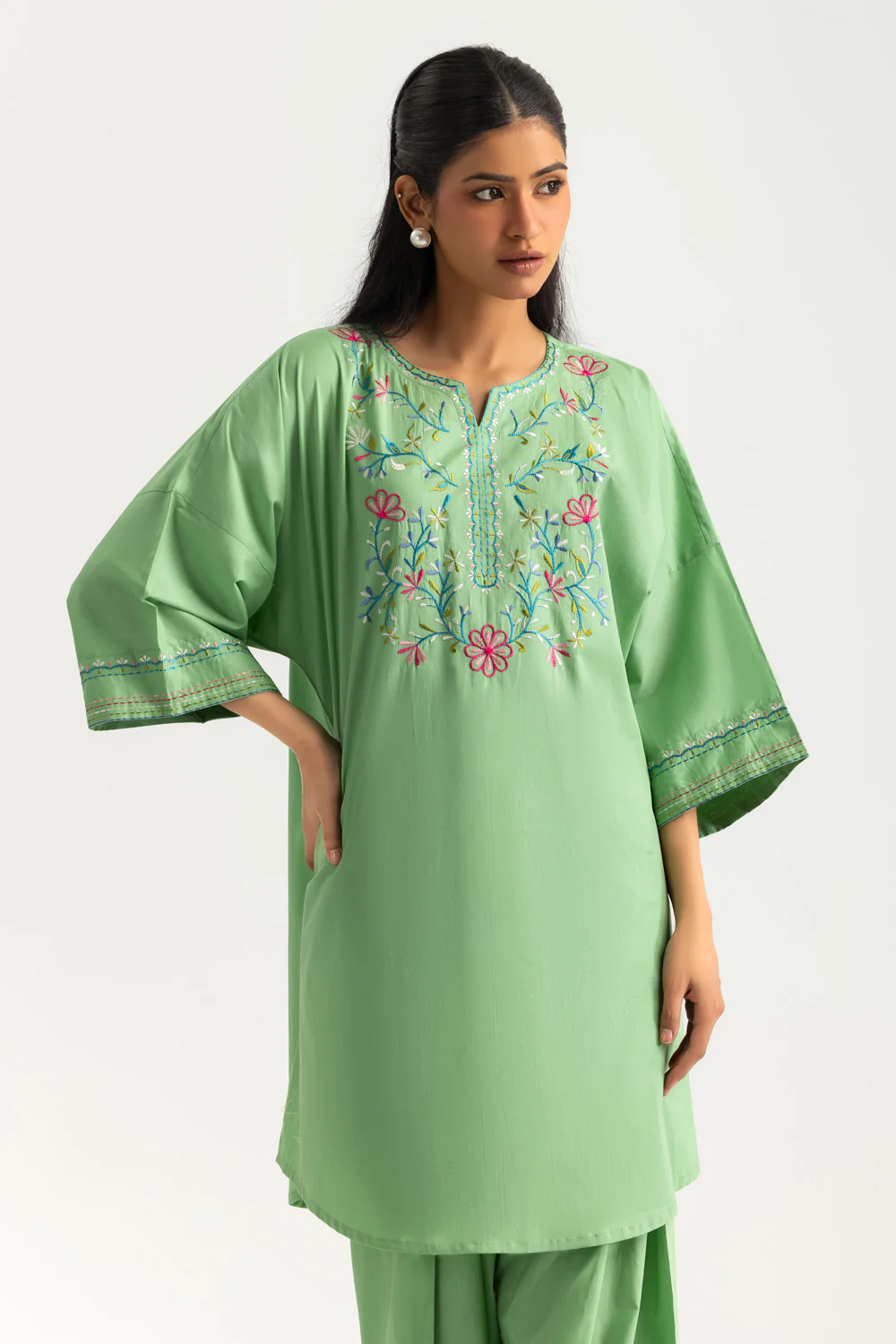 Cambric Embroidered Co-Ord Set - Image 3
