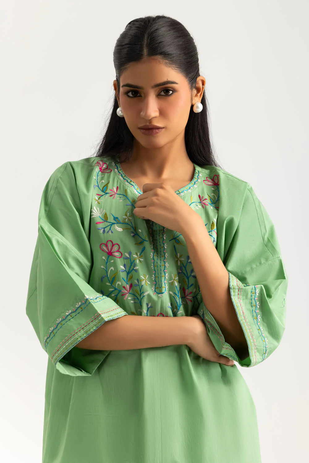 Cambric Embroidered Co-Ord Set - Image 5