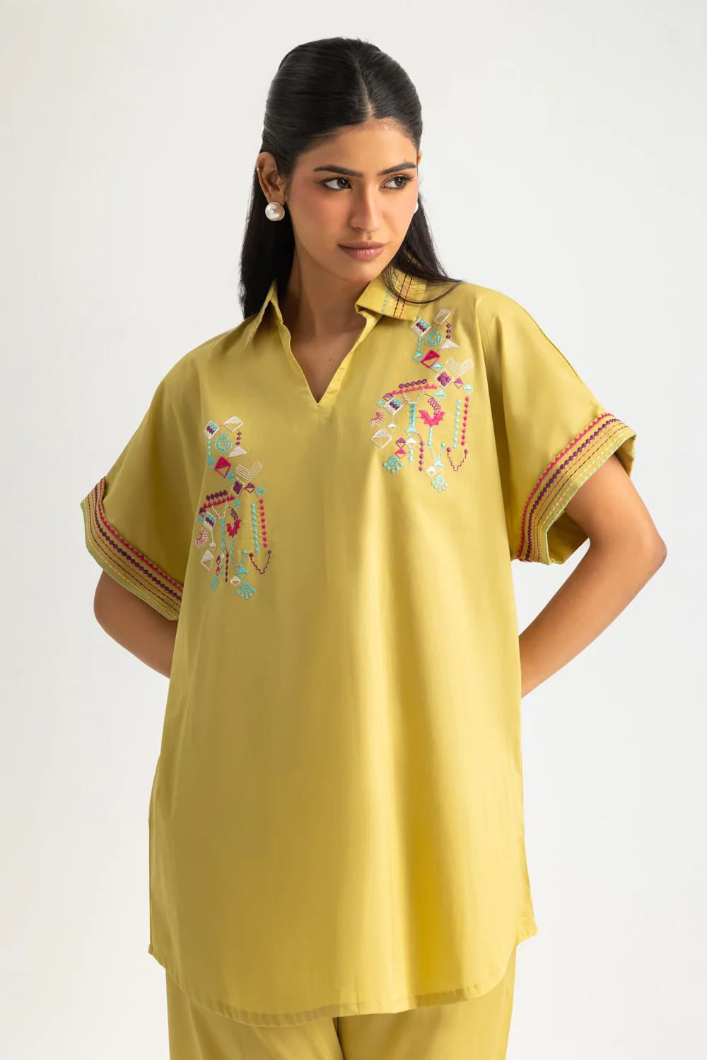 Cambric Embroidered Co-Ord Set - Image 3