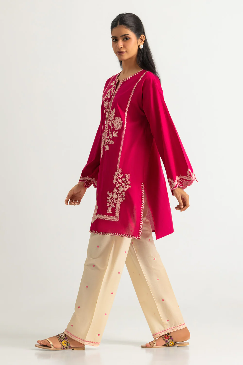 Cambric Embroidered Co-Ord Set - Image 4