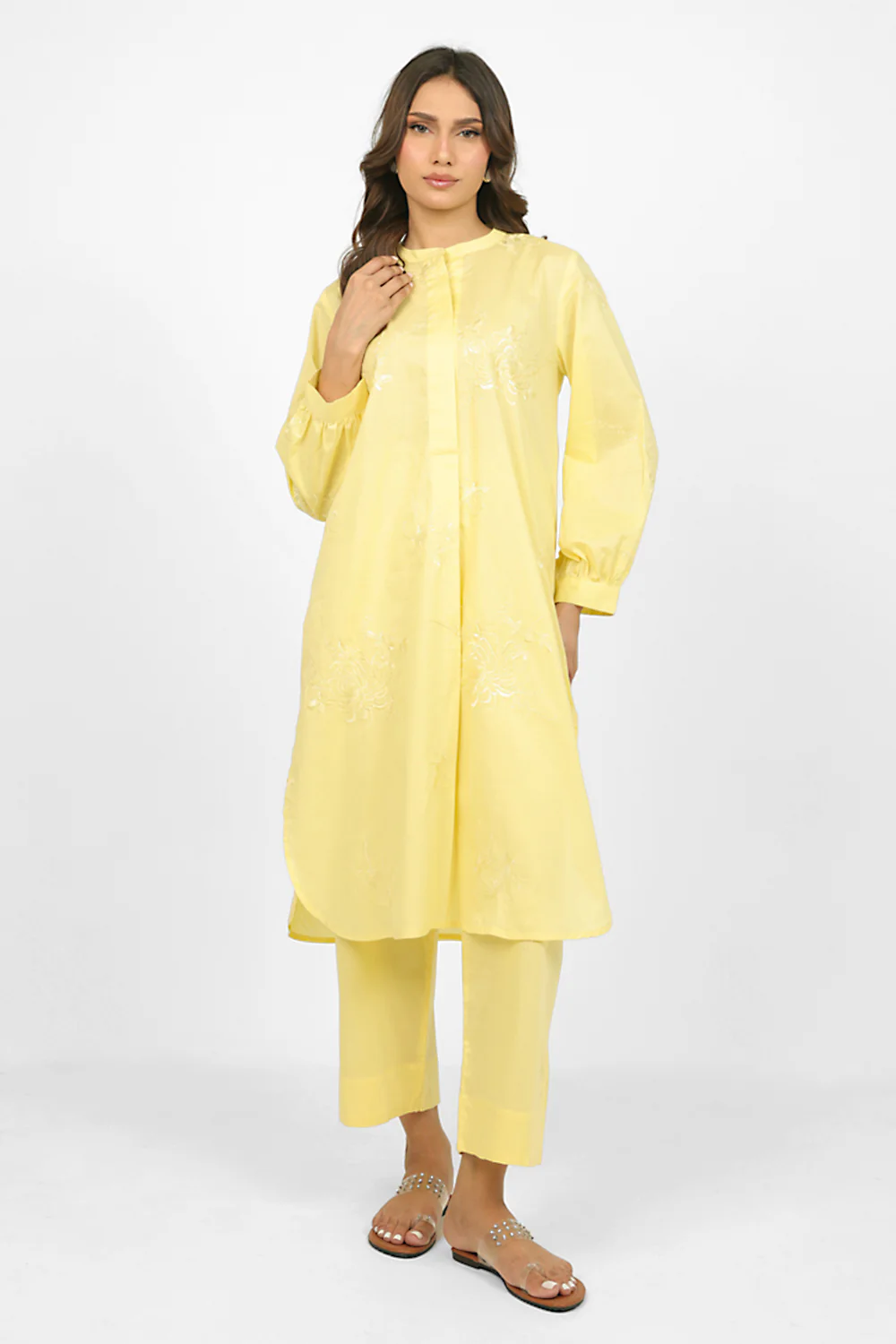 Cambric Embroidered Co-Ord Set