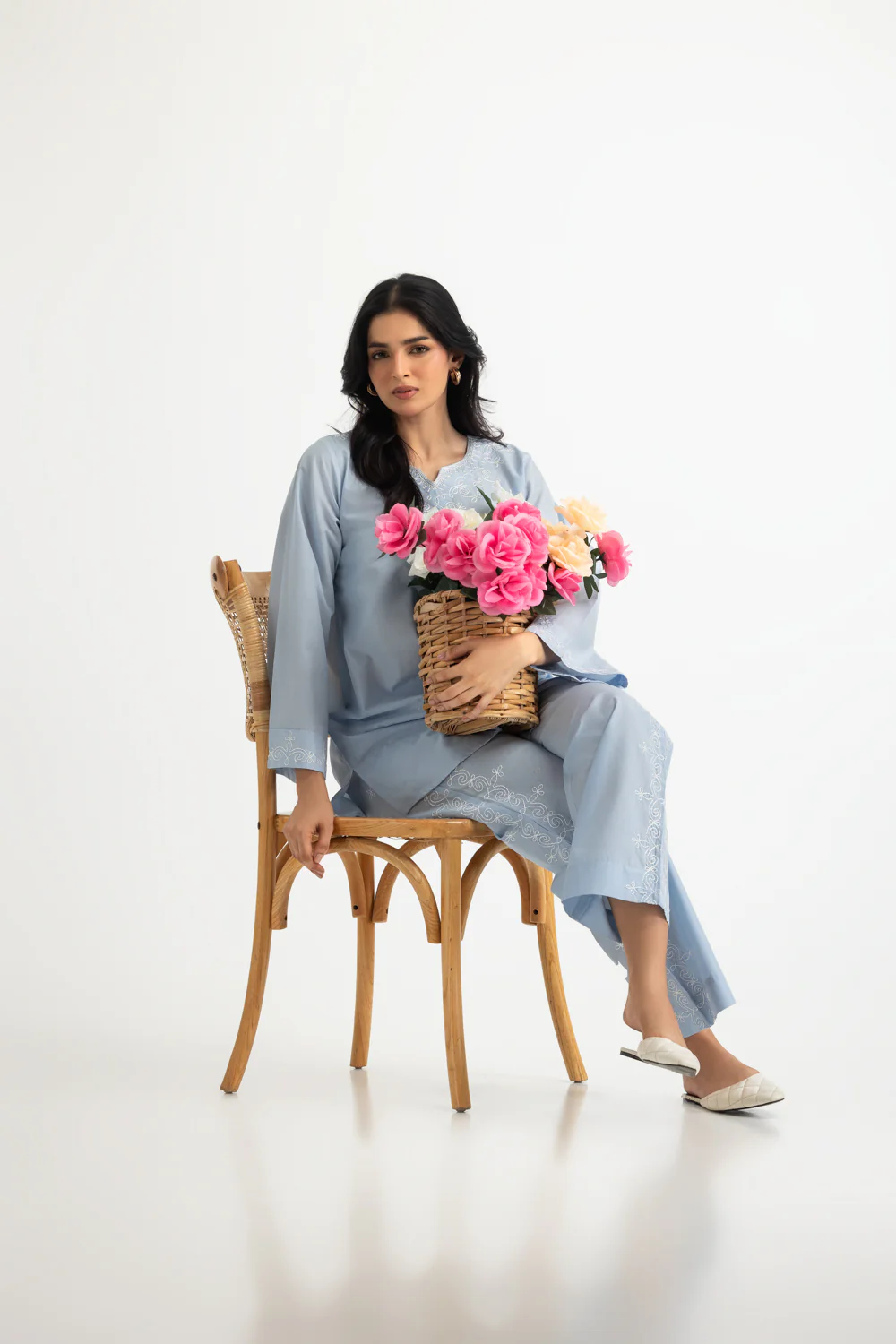Cambric Embroidered Co-Ord Set - Image 4