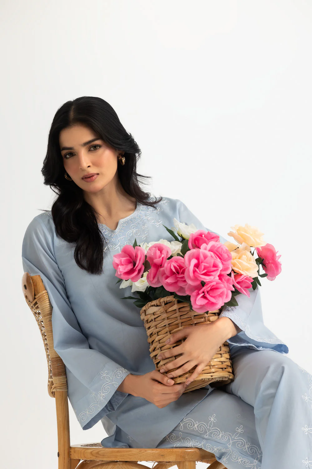 Cambric Embroidered Co-Ord Set - Image 5