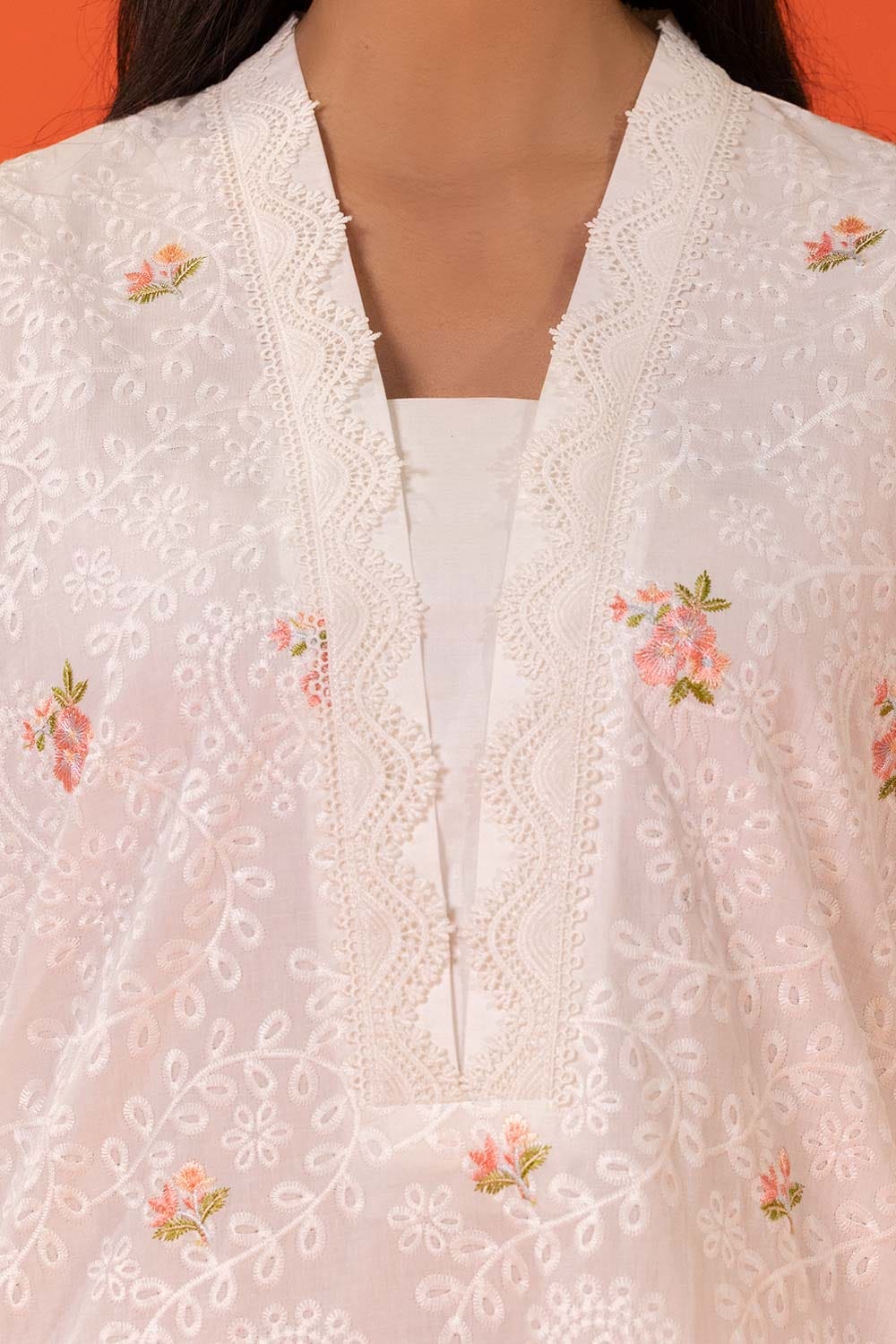 Cambric Embroidered Shirt And Embroidered Trouser - Image 3