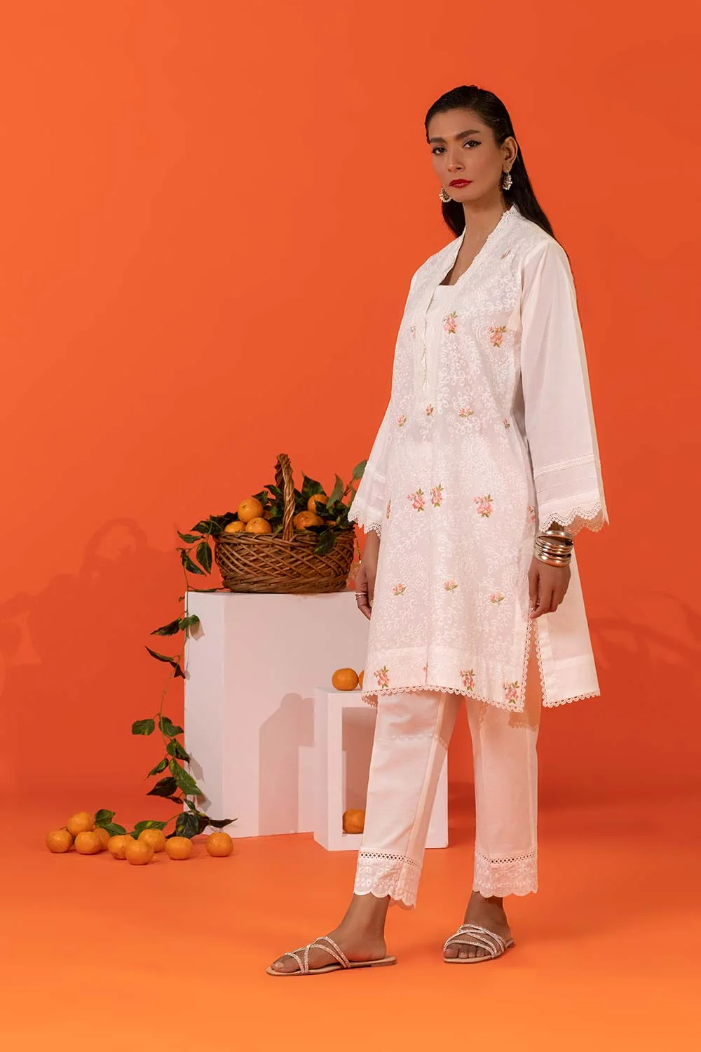 Cambric Embroidered Shirt And Embroidered Trouser - Image 4
