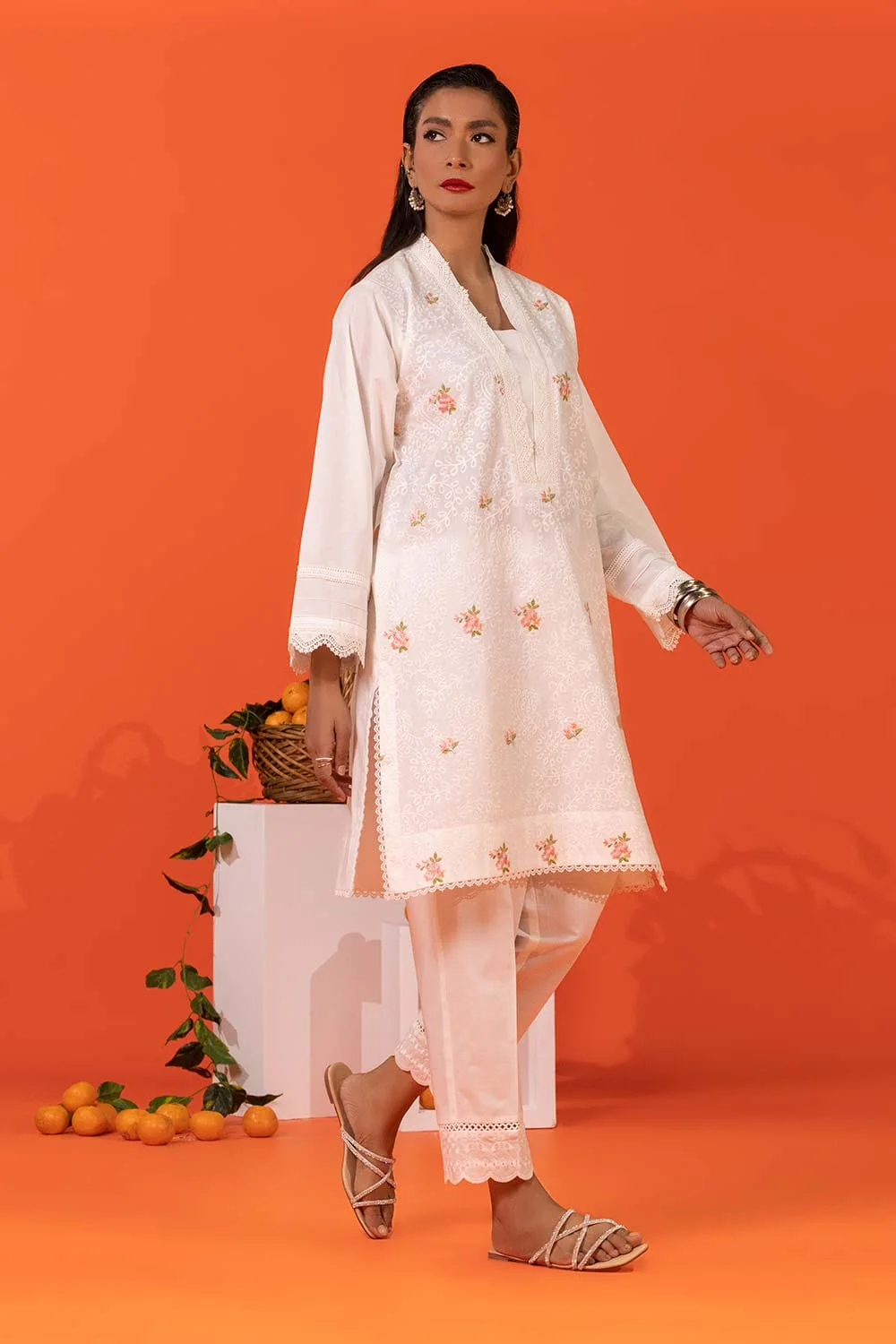 Cambric Embroidered Shirt And Embroidered Trouser - Image 5