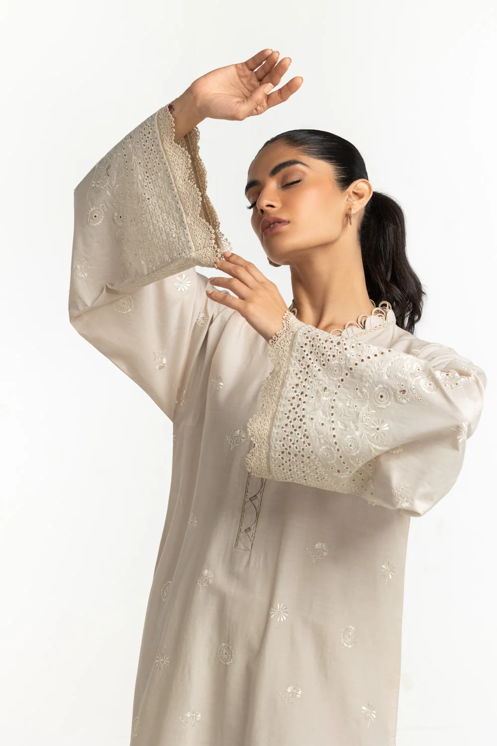 Cambric Embroidered Shirt And Trouser - Image 3