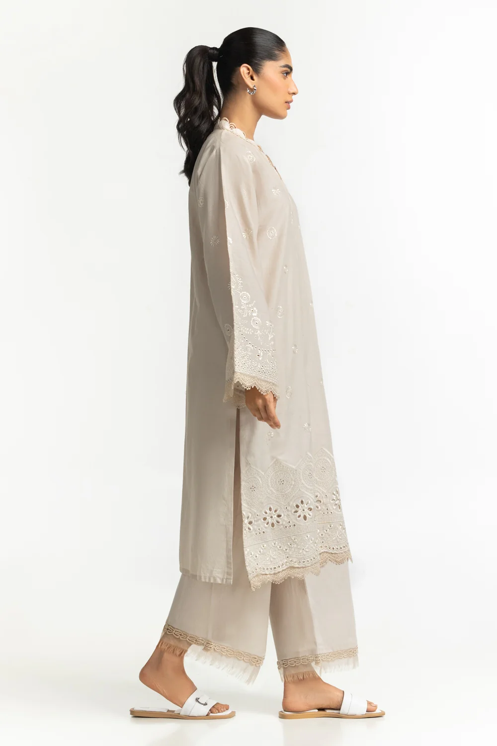 Cambric Embroidered Shirt And Trouser - Image 5