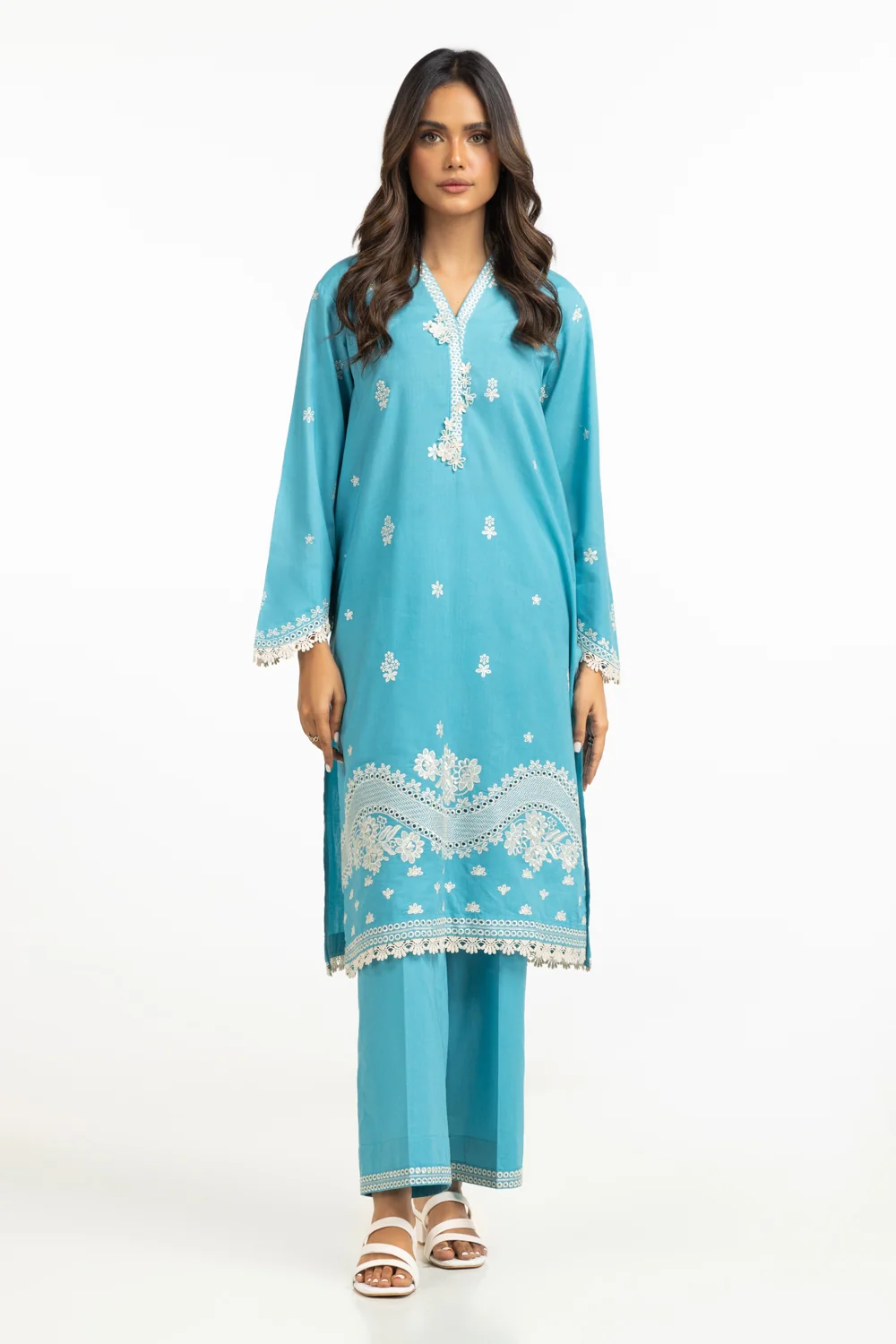 Cambric Embroidered Shirt And Trouser - Image 2