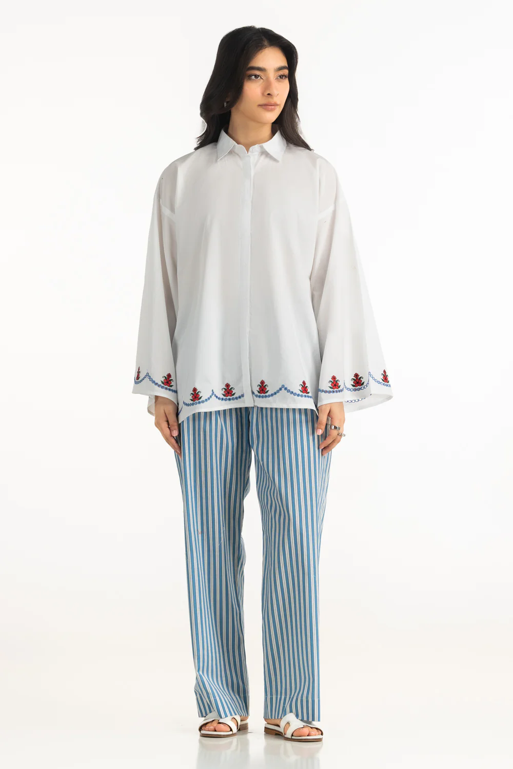 Cambric Embroidered Shirt And Trouser
