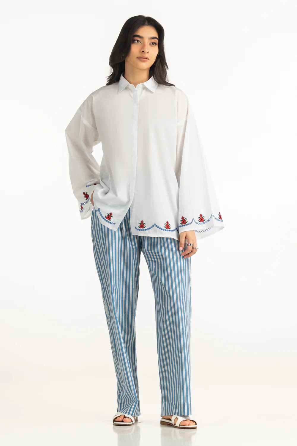 Cambric Embroidered Shirt And Trouser - Image 3