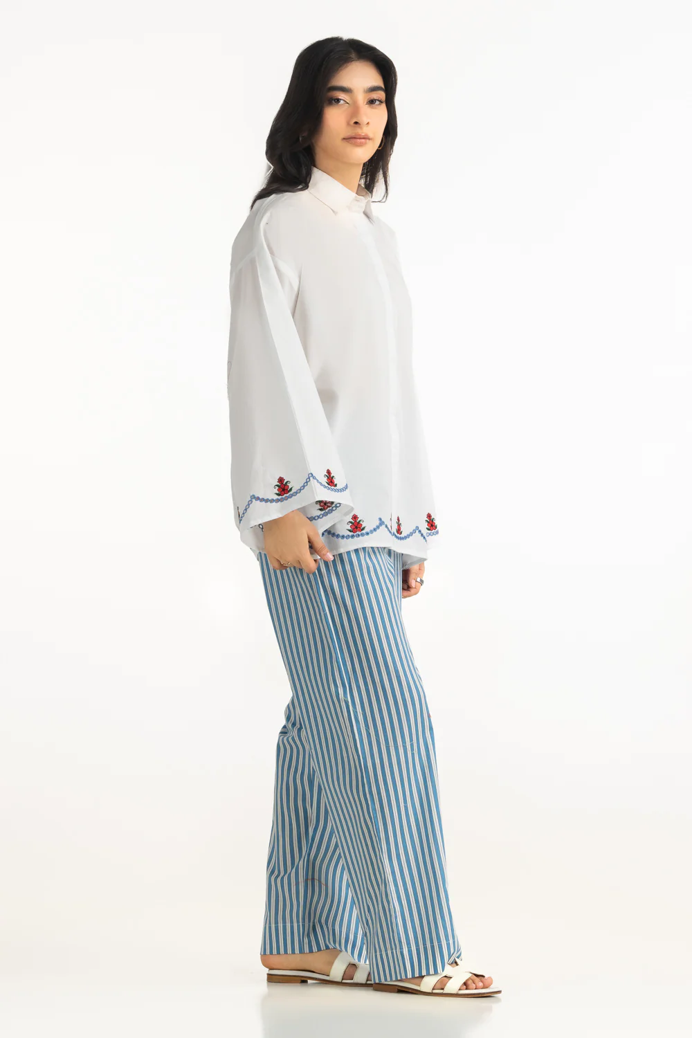 Cambric Embroidered Shirt And Trouser - Image 4