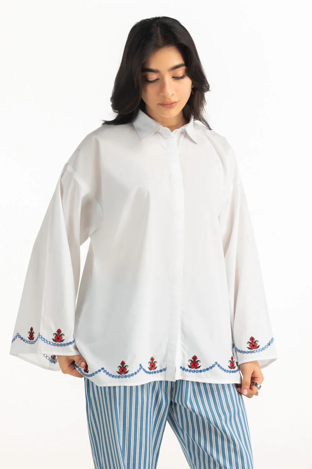 Cambric Embroidered Shirt And Trouser - Image 5