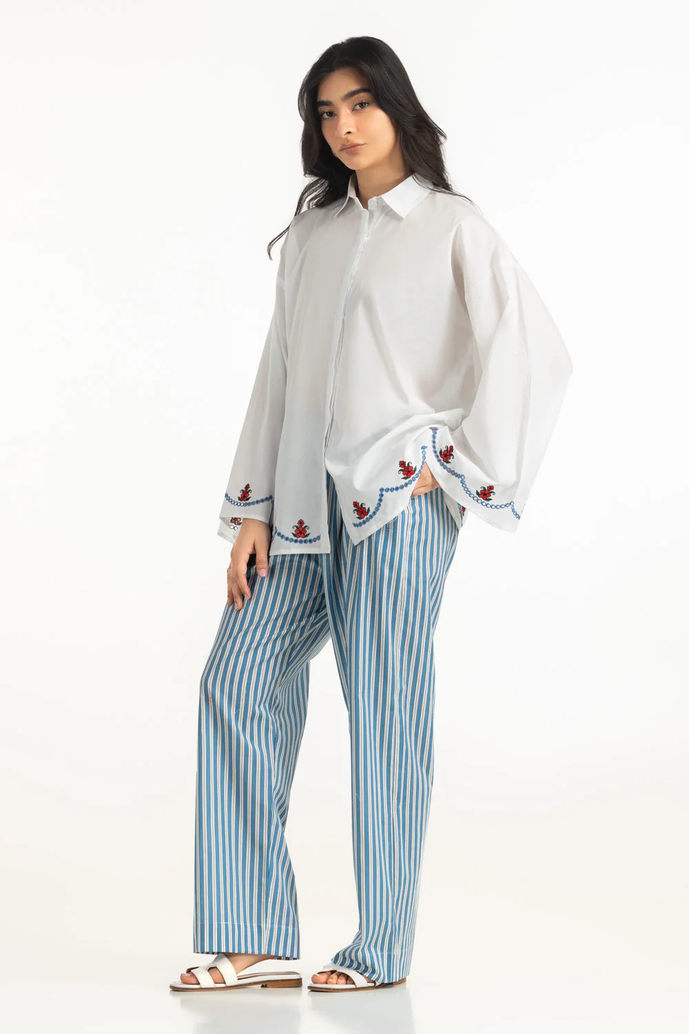 Cambric Embroidered Shirt And Trouser - Image 6