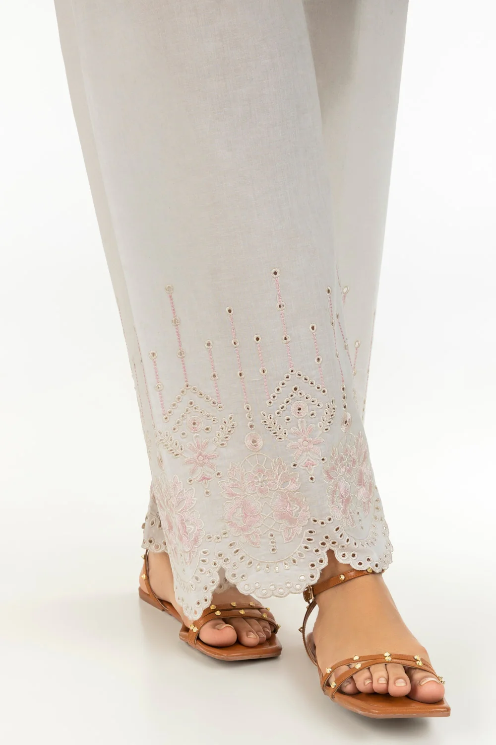 Cambric Embroidered Trouser - Image 2