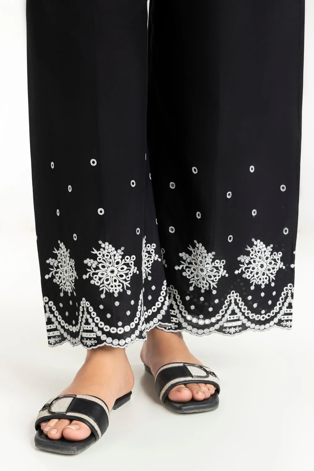 Cambric Embroidered Trouser - Image 3