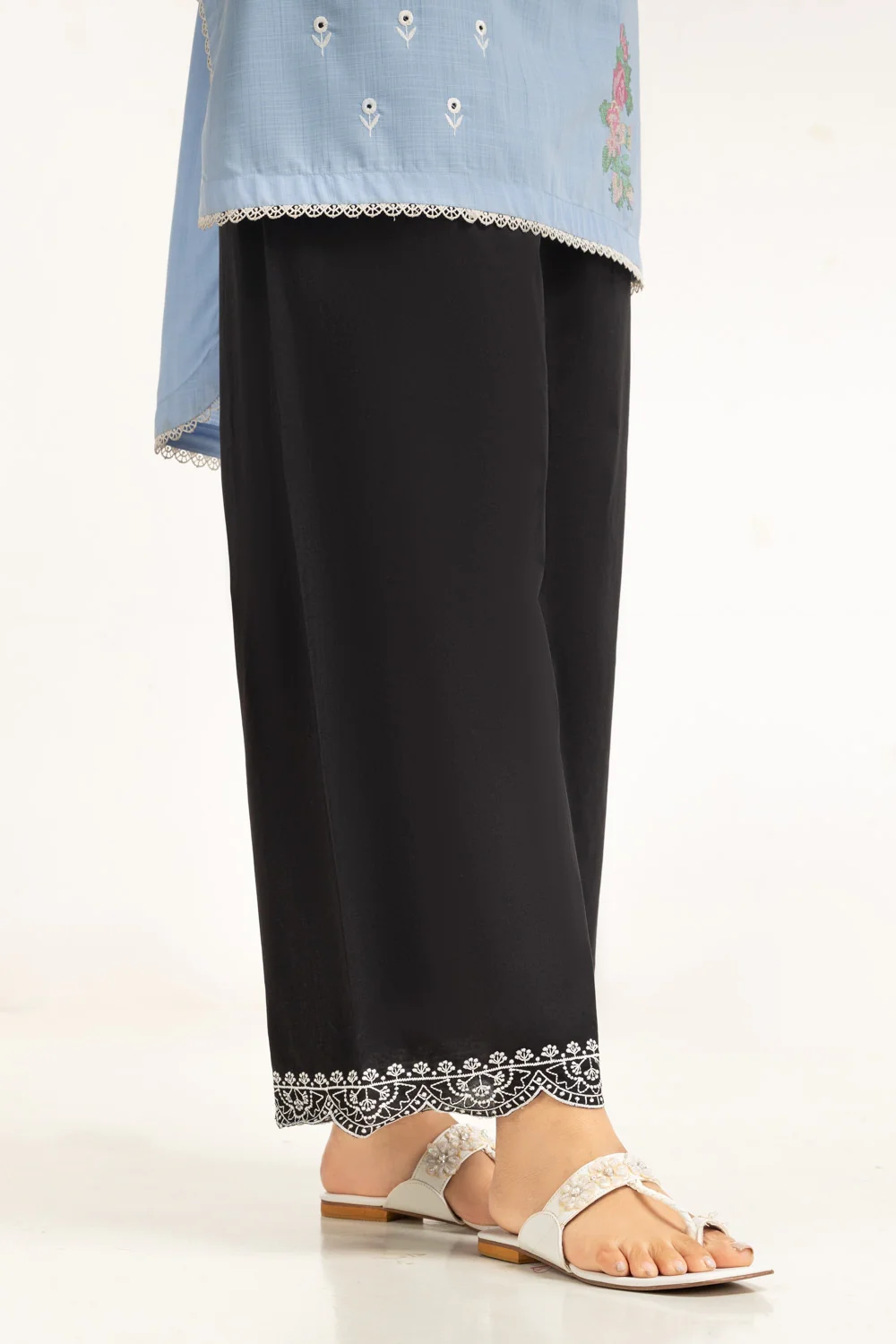 Cambric Embroidered Trouser - Image 2