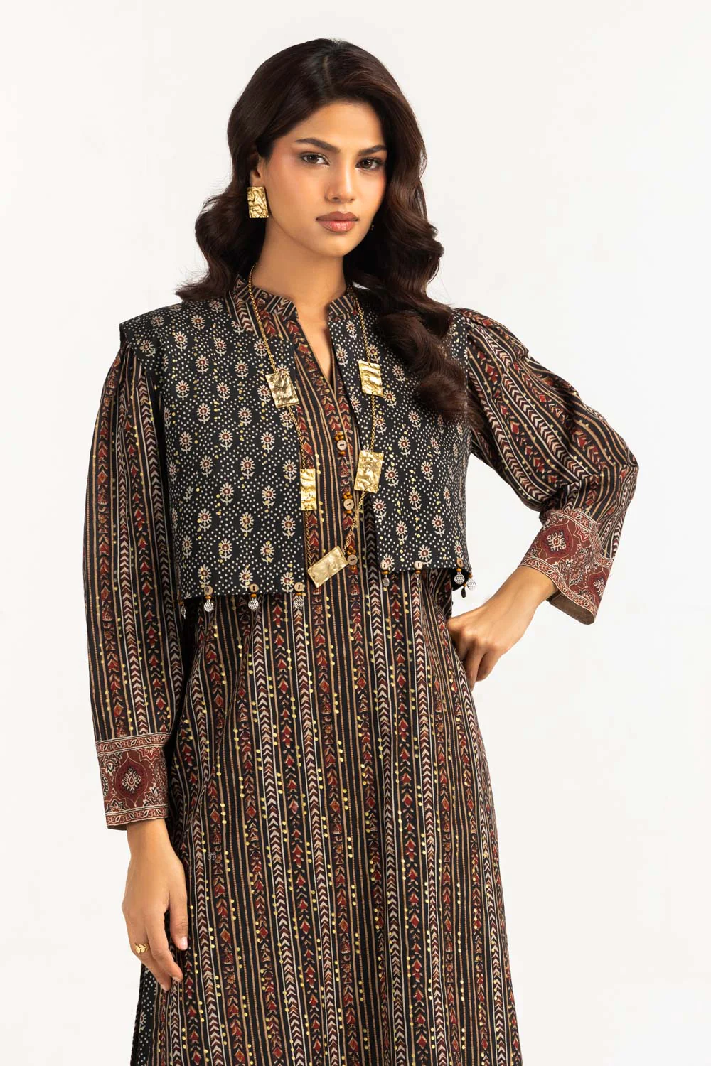 Cambric Foil Printed Waistcoat - Image 4