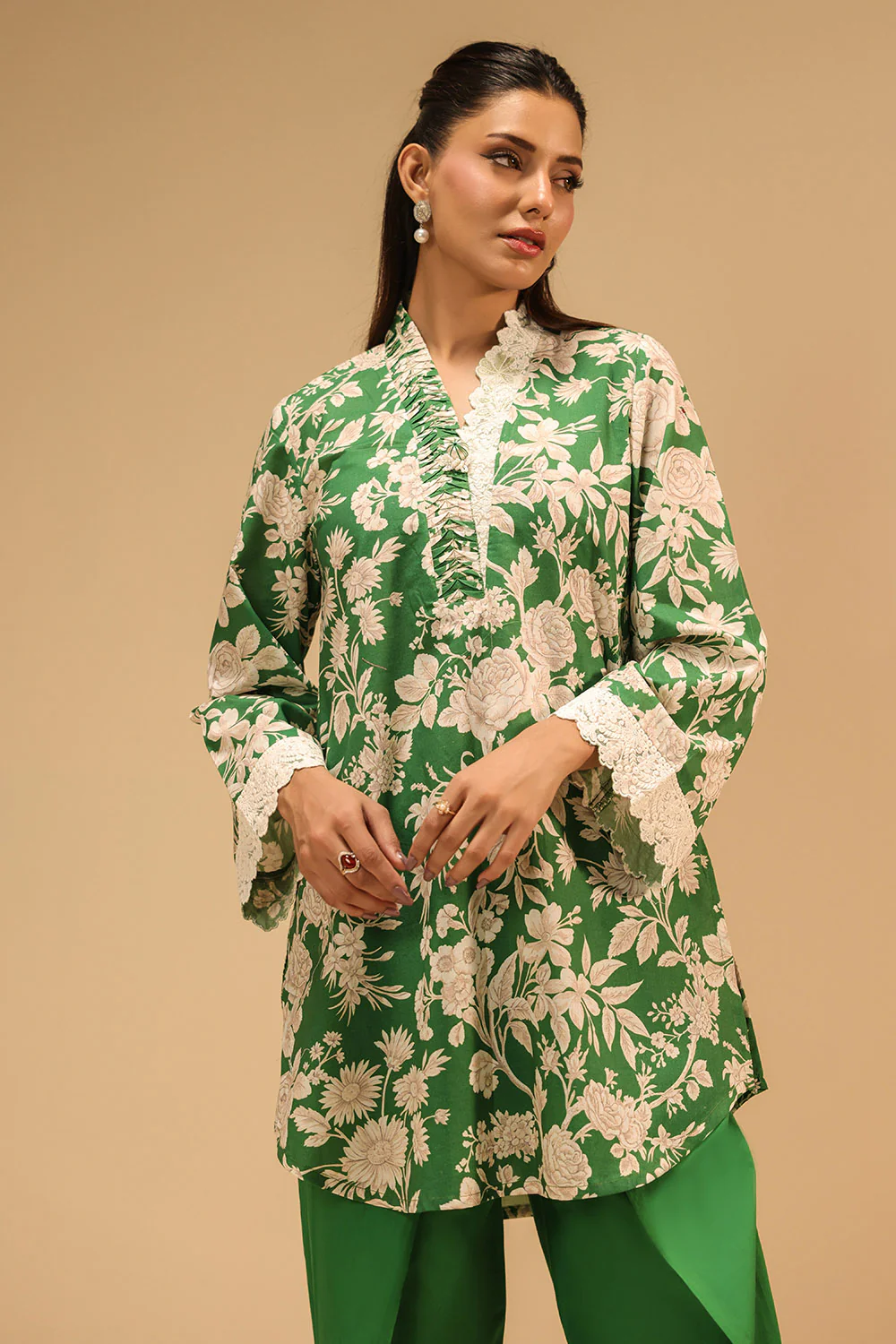 Cambric Printed Co-Ord Set With Embroidered - Image 5