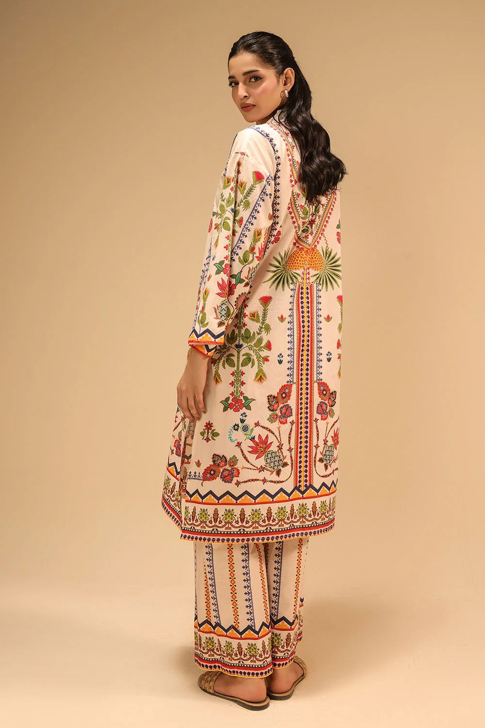 Cambric Printed Co-Ord Set With Embroidered - Image 5