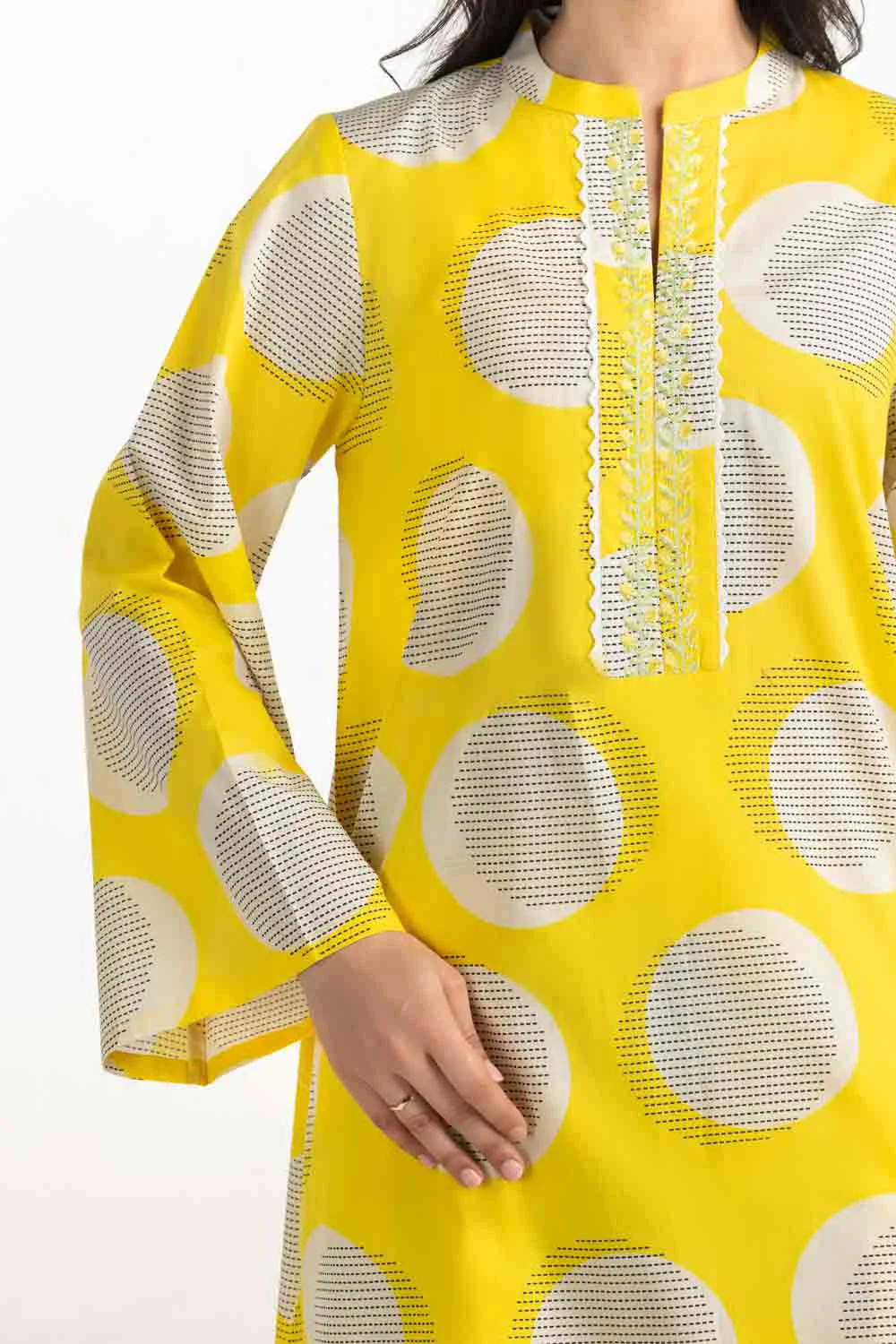Cambric Printed Co-Ord Set With Embroidered - Image 2