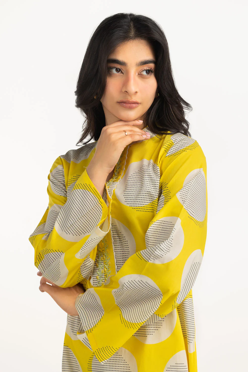 Cambric Printed Co-Ord Set With Embroidered - Image 3