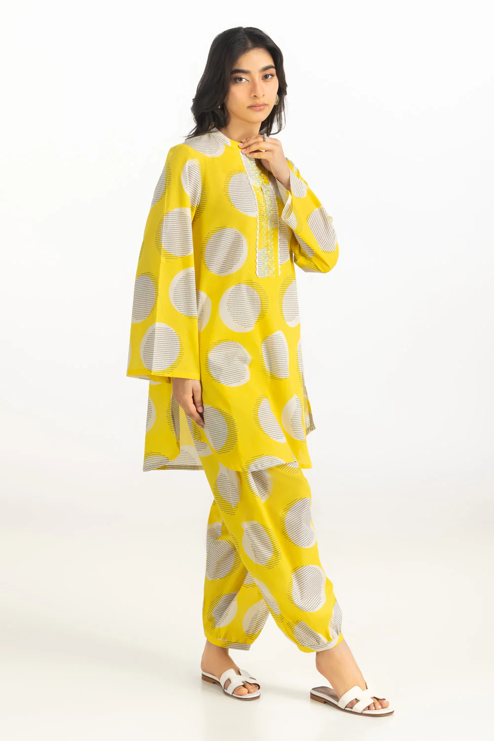 Cambric Printed Co-Ord Set With Embroidered - Image 4