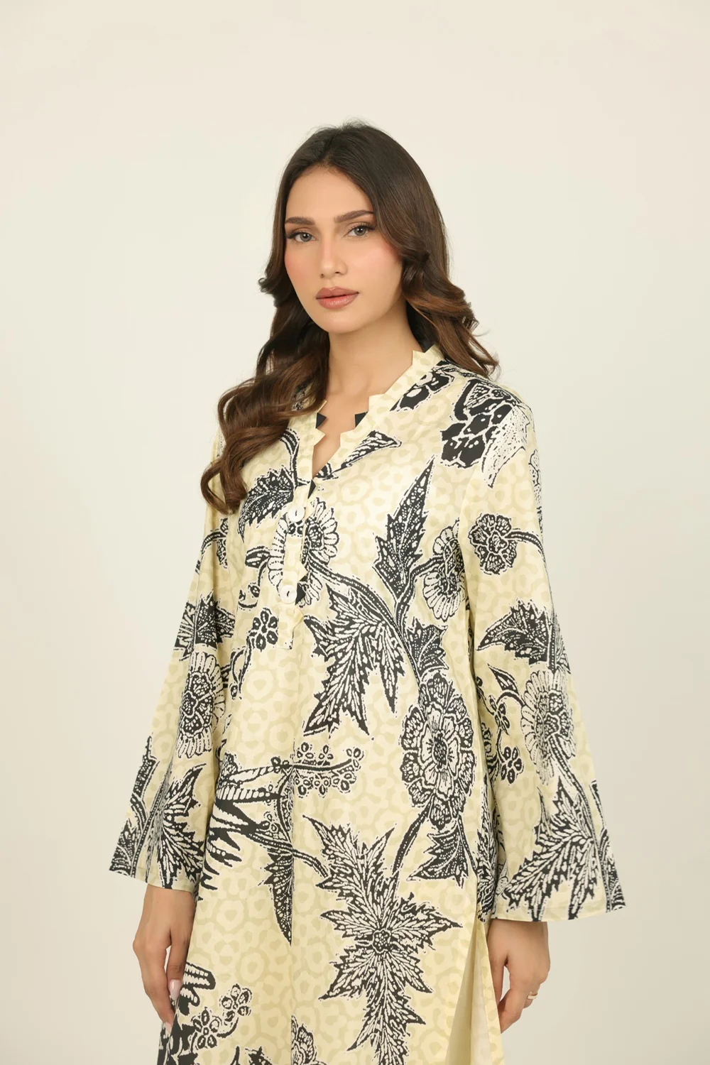 Cambric Printed Co-Ord Set With Embroidered - Image 2