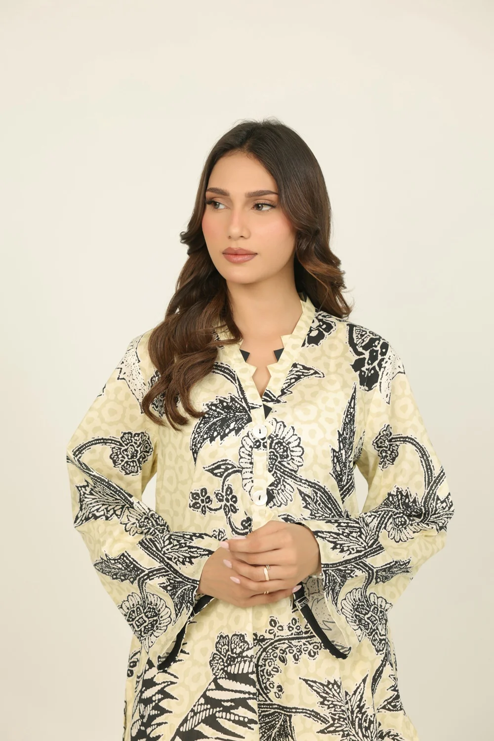 Cambric Printed Co-Ord Set With Embroidered - Image 4