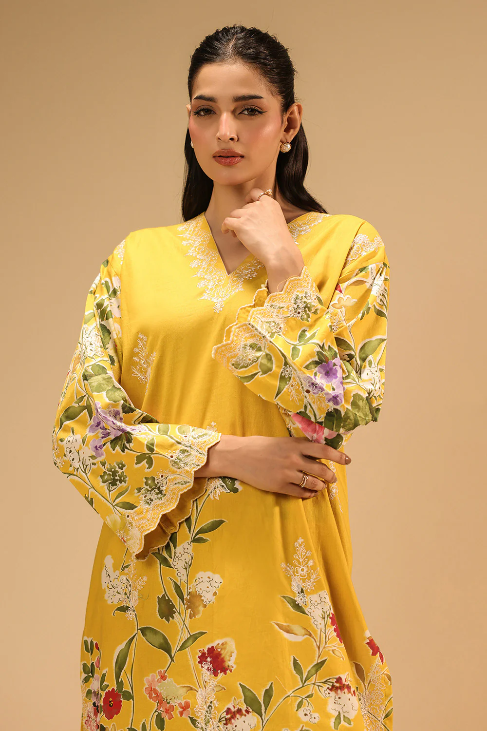 Cambric Printed Co-Ord Set With Embroidered - Image 5