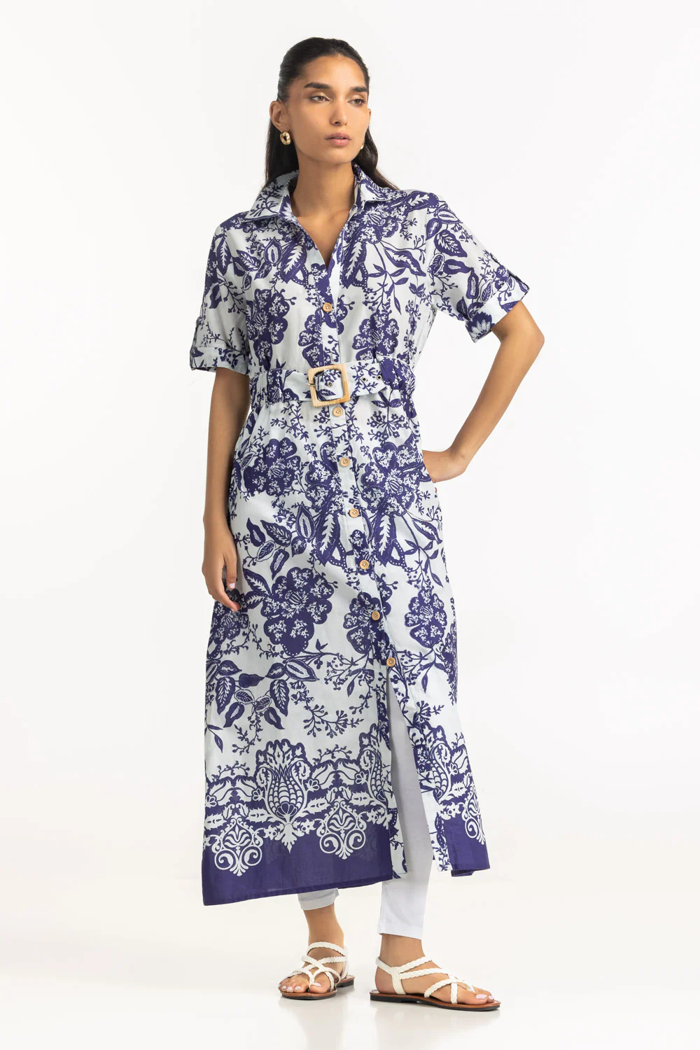 Cambric Printed Long Shirt