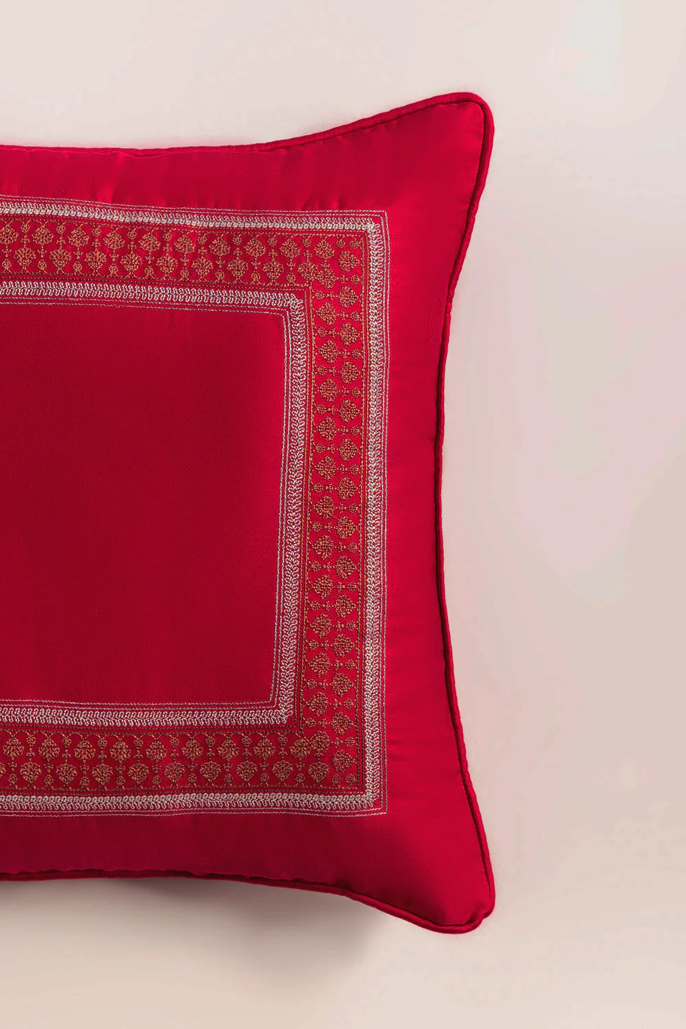 Carmine T-200 Embroidered Square Cushion Cover - Image 2