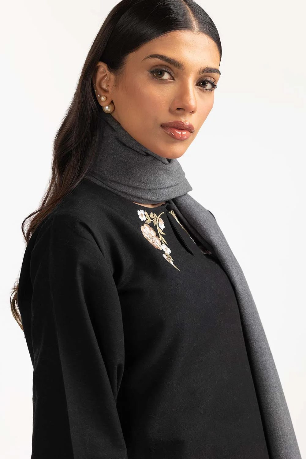 Charcoal Polyester Scarf - Image 6