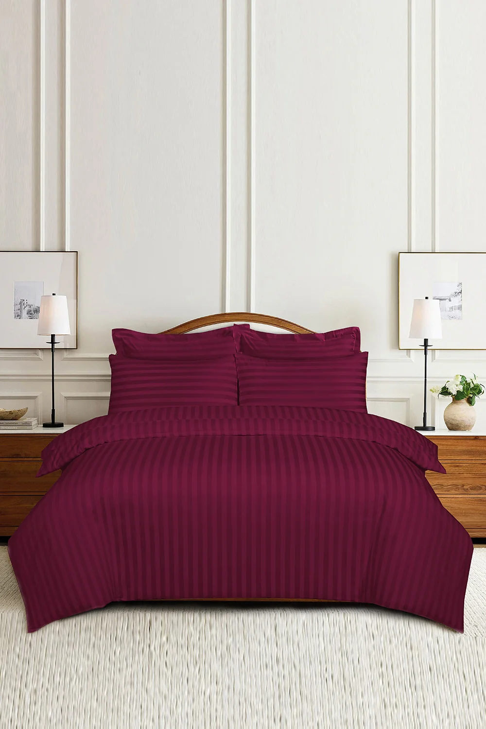 Cherries Stripe Satin T-250 Quiltcover Set - Image 2