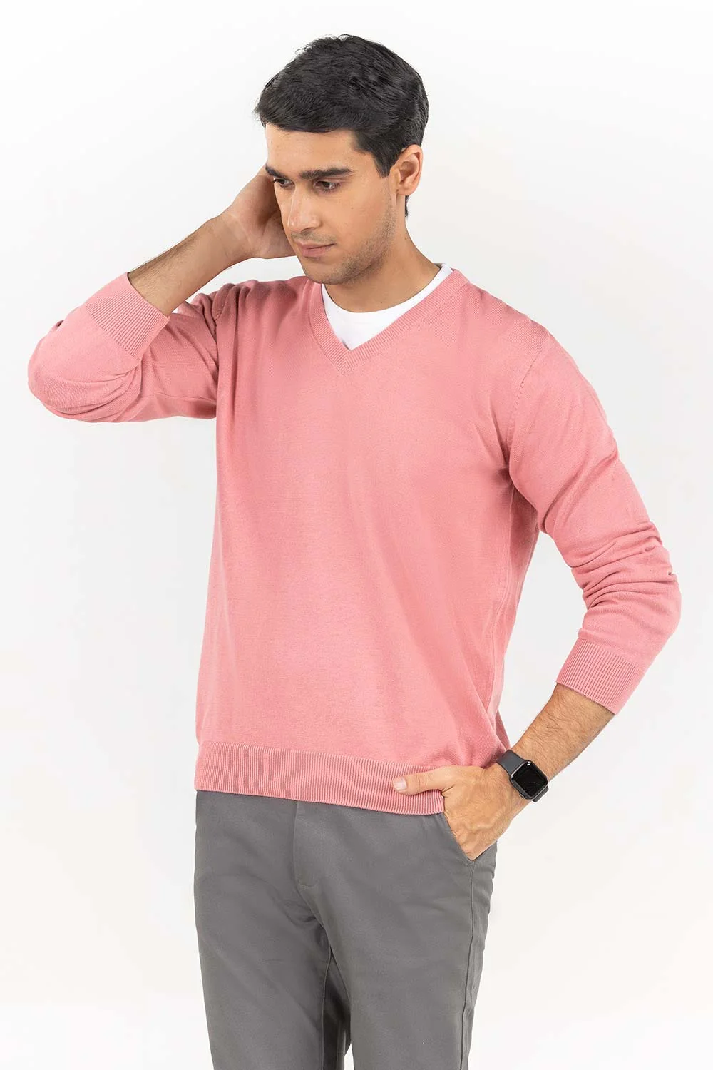 Coral Basic v Neck Sweater - Image 2